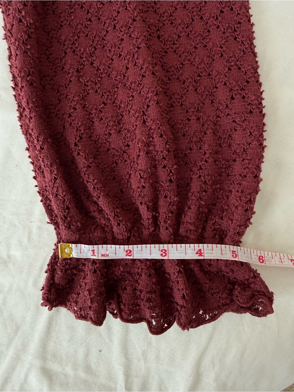 Madewell Knit Top Lace Knit Ruffle Sleeves 100% Cotton XL - Picture 11 of 14